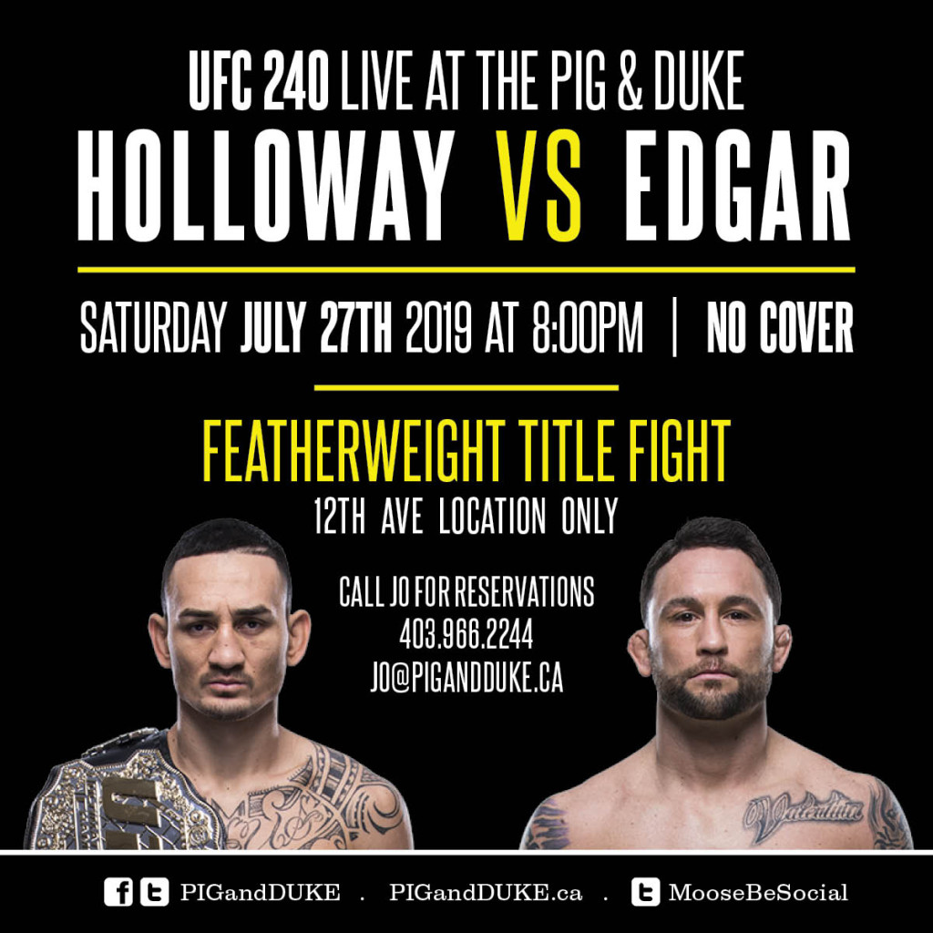 UFC 240 HOLLOWAY Vs EDGAR Featherweight Title Fight